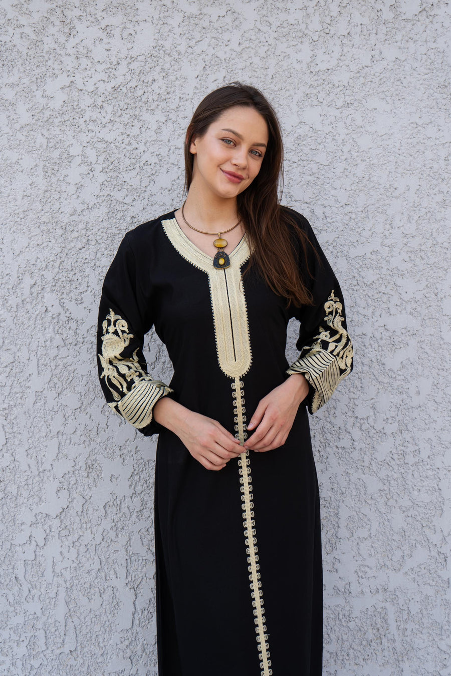 Classy navy blue embroidered kaftan dress, caftans for women, Boho Kaftan dress, Caftans for women, long summer kaftan, kaftans, caftan
