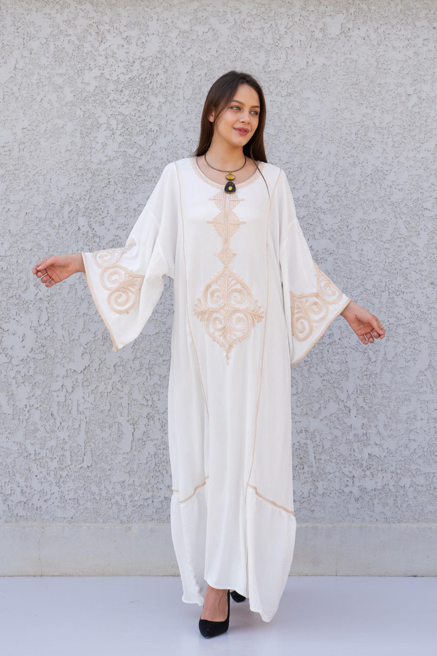 Hand embroidered Mint/Blue Kaftan maxi dress, Kaftan maxi, Cotton caftan women, caftan, Chic embroidered caftan, Egyptian cotton 10-23