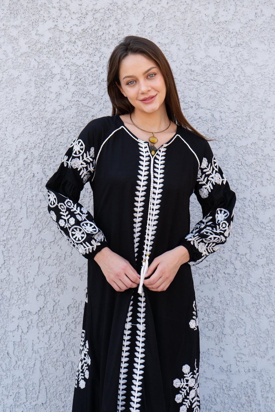 Beautiful Navy blue embroidered Caftan, summer women's caftan, embroidered Caftan dress, Caftan maxi dress, Caftans for women, Caftans
