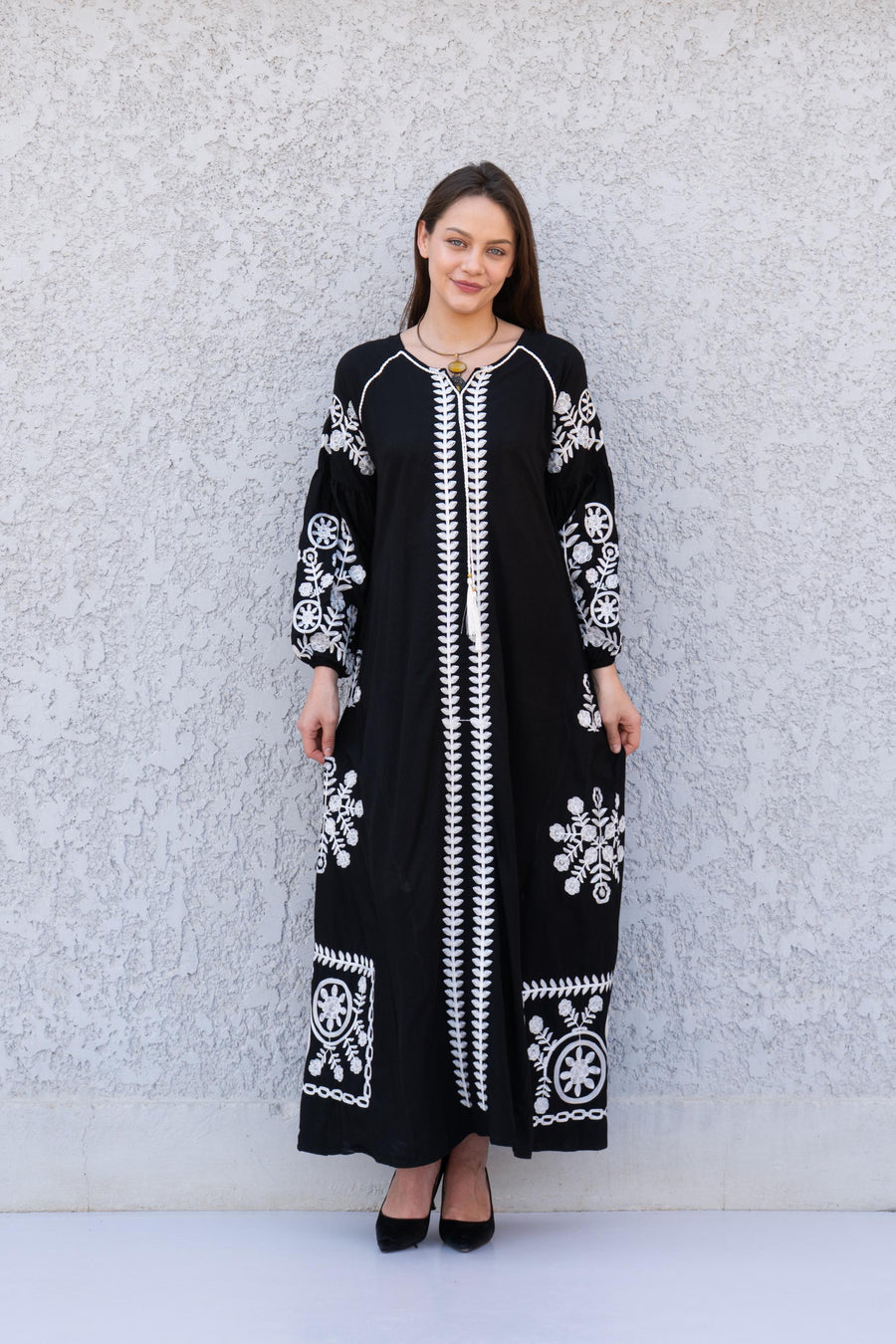 Beautiful Navy blue embroidered Caftan, summer women's caftan, embroidered Caftan dress, Caftan maxi dress, Caftans for women, Caftans