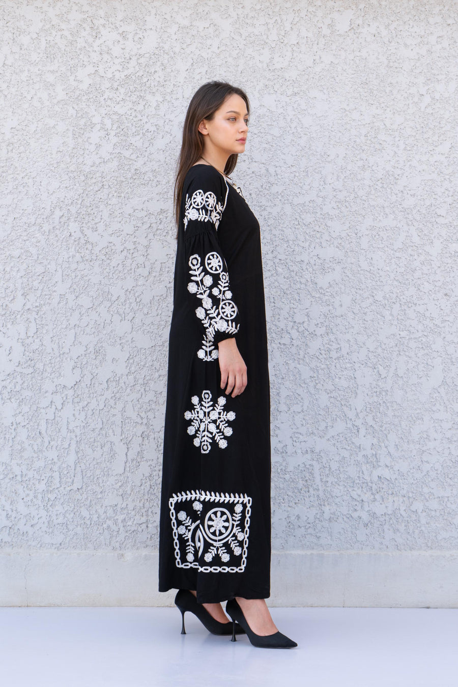 Beautiful Navy blue embroidered Caftan, summer women's caftan, embroidered Caftan dress, Caftan maxi dress, Caftans for women, Caftans