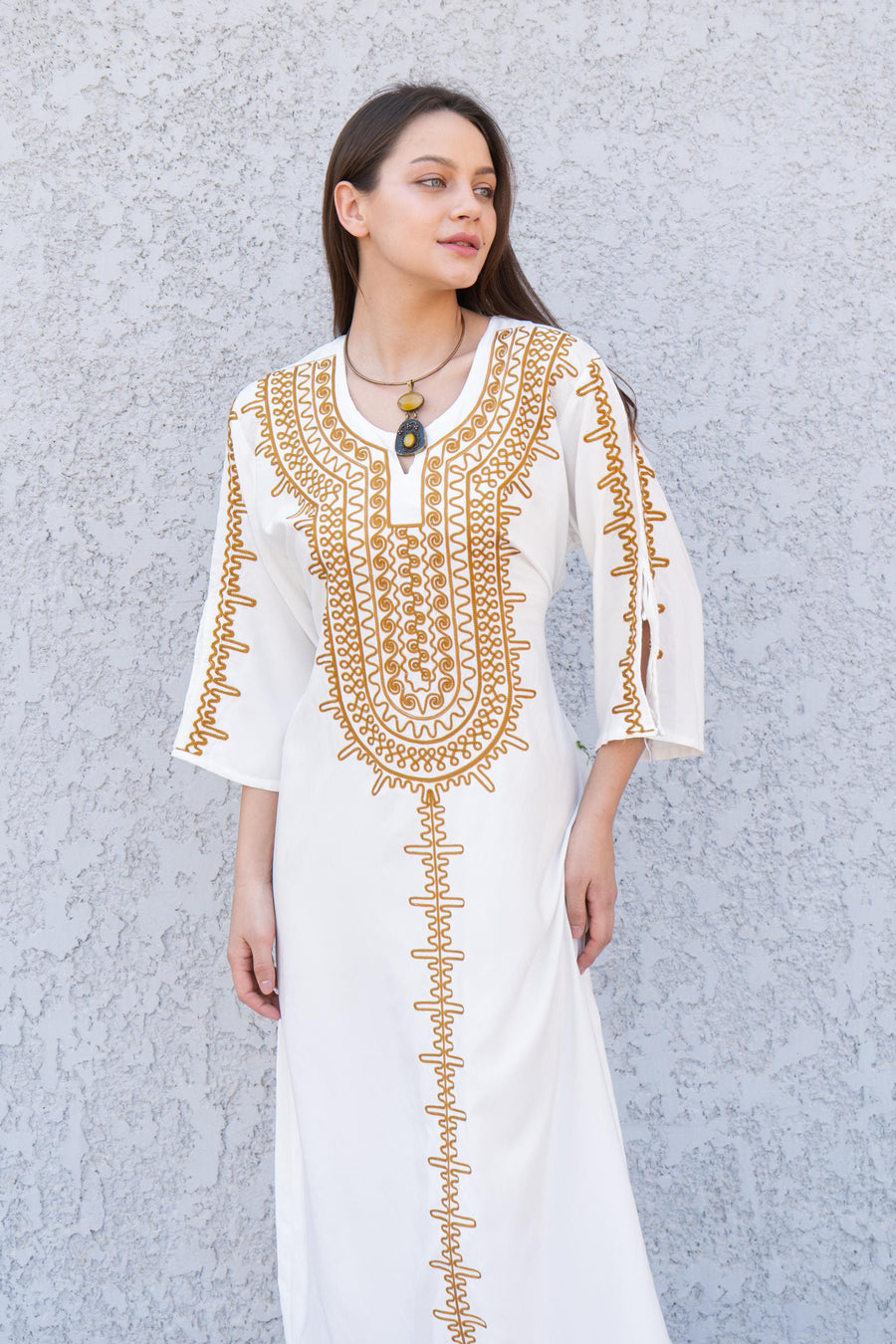 White embroidered Maxi dress, women's caftan, wedding dress, embroidered Caftan dress, Caftan maxi dress, Caftans for women, Caftans