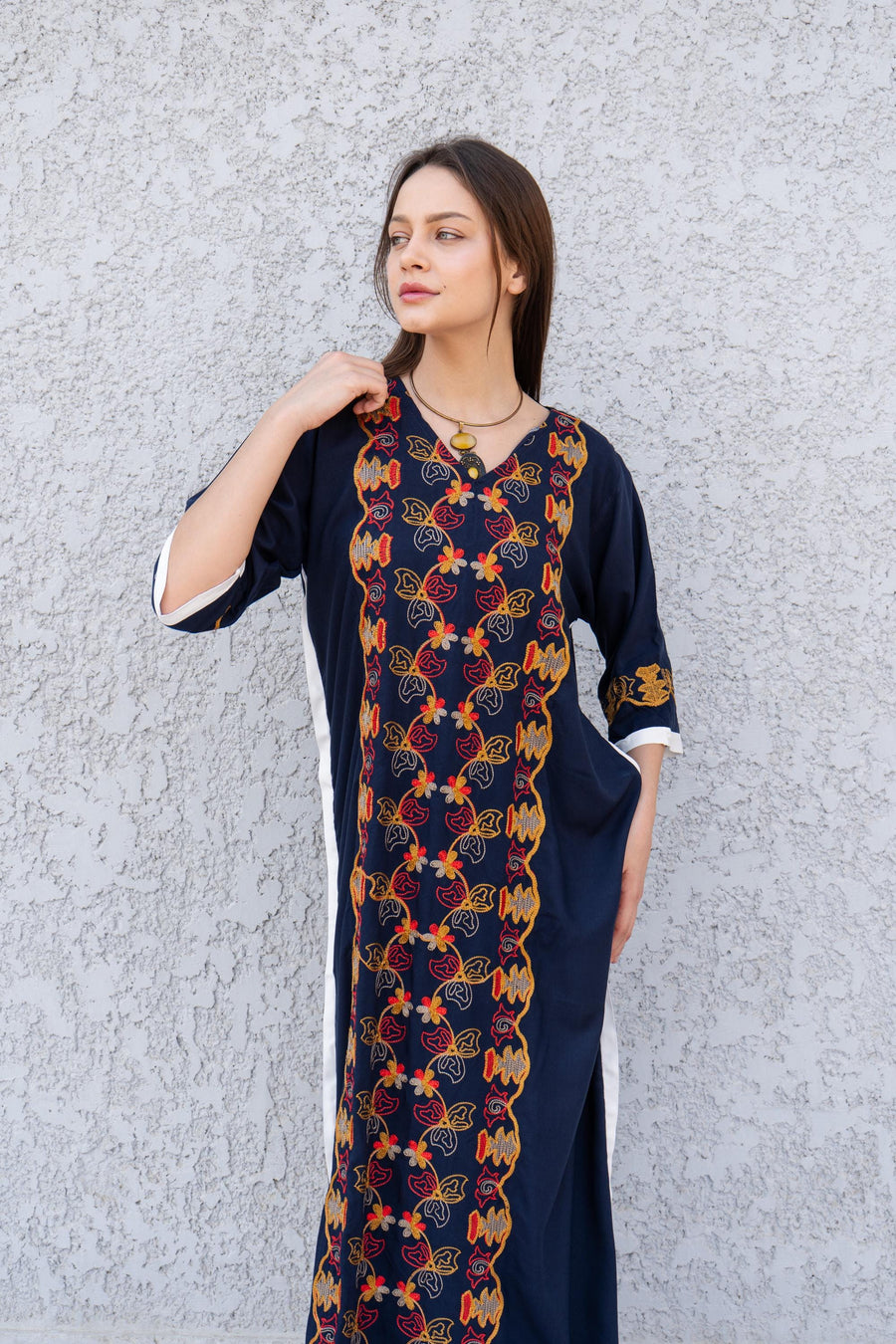 Colorful white cotton caftan, Short embroidered Cotton caftan dress, African women clothing, Bohemian maxi dress, Boho caftan, caftans