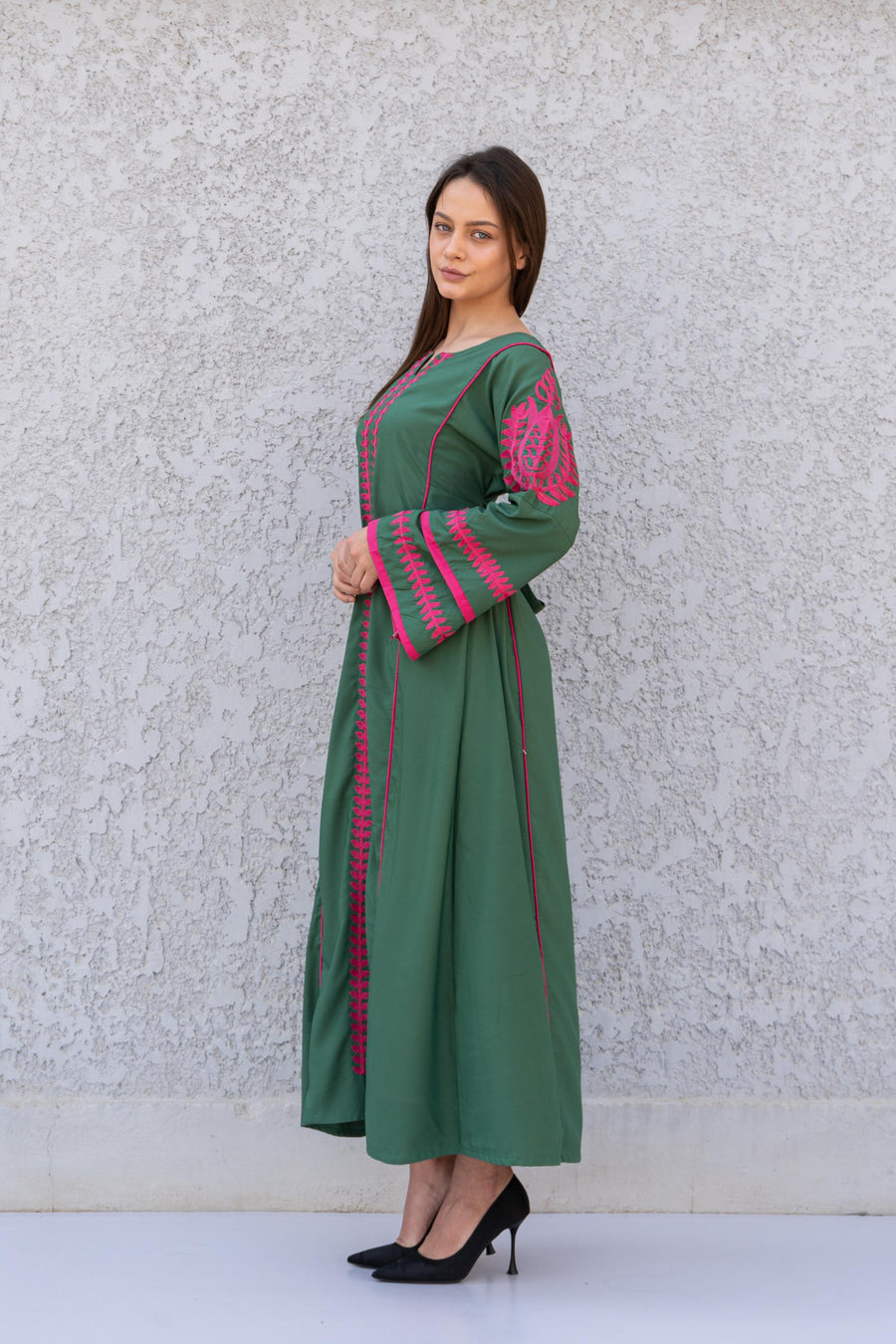 Elegant Royal blue embroidered kaftan dress, Cotton caftan women, Long sleeve caftan, Chic embroidered caftan, High quality Egyptian cotton