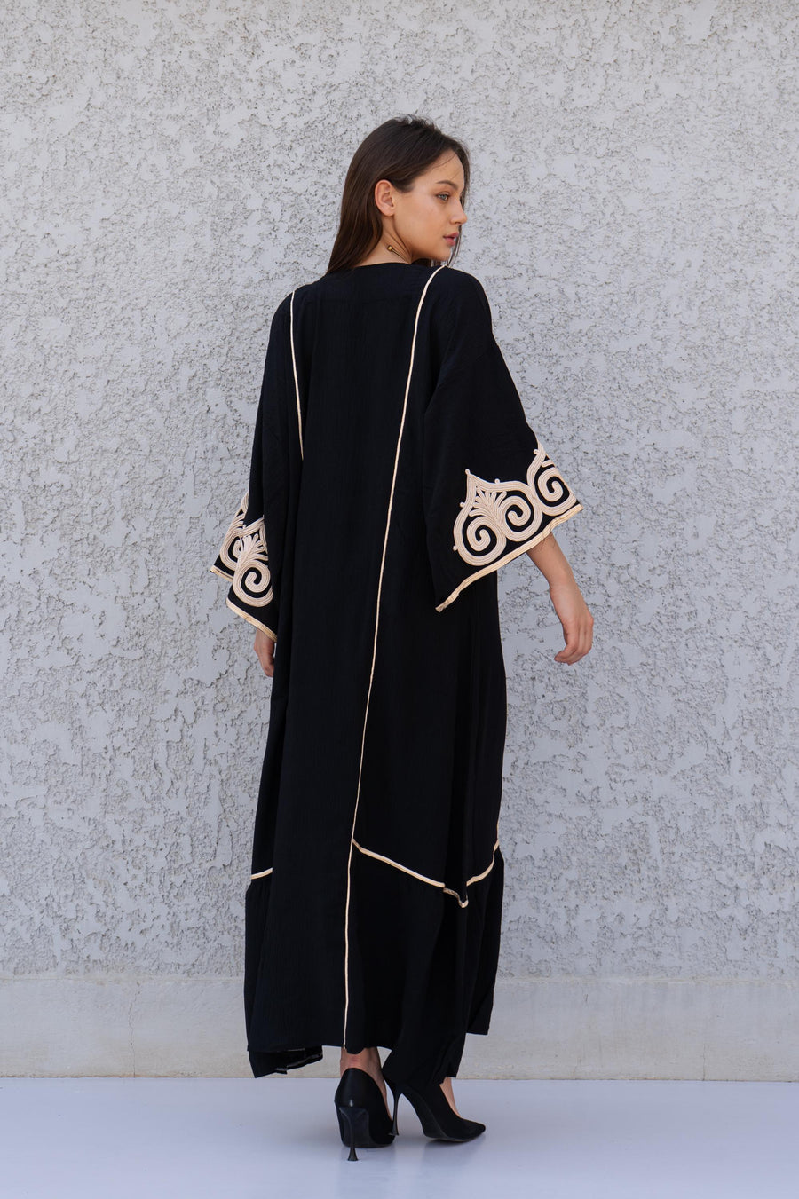 Hand embroidered Mint/Blue Kaftan maxi dress, Kaftan maxi, Cotton caftan women, caftan, Chic embroidered caftan, Egyptian cotton 10-23