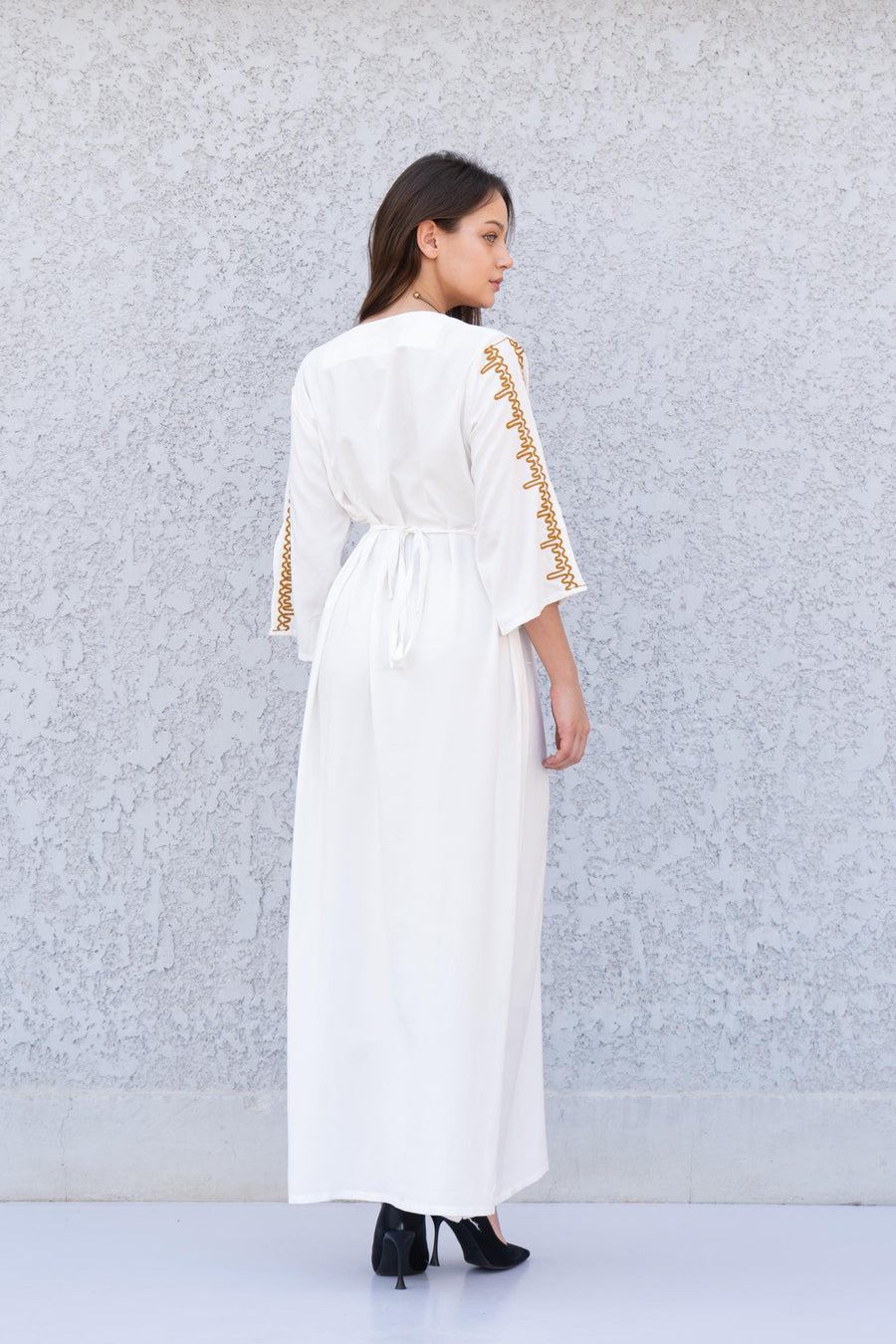White embroidered Maxi dress, women's caftan, wedding dress, embroidered Caftan dress, Caftan maxi dress, Caftans for women, Caftans