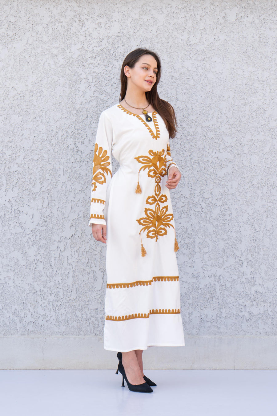 White Egyptian cotton kaftan dress, caftans for women, Boho Kaftan dress, Caftans for women, long summer kaftan, kaftans, caftan