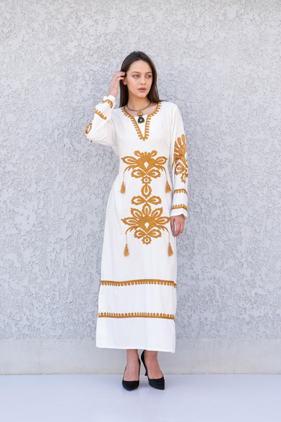 White Egyptian cotton kaftan dress, caftans for women, Boho Kaftan dress, Caftans for women, long summer kaftan, kaftans, caftan