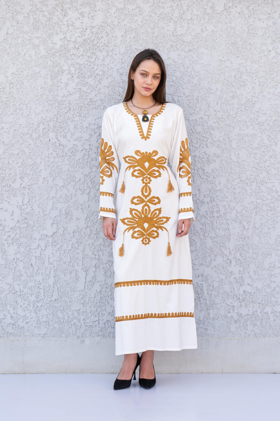 White Egyptian cotton kaftan dress, caftans for women, Boho Kaftan dress, Caftans for women, long summer kaftan, kaftans, caftan