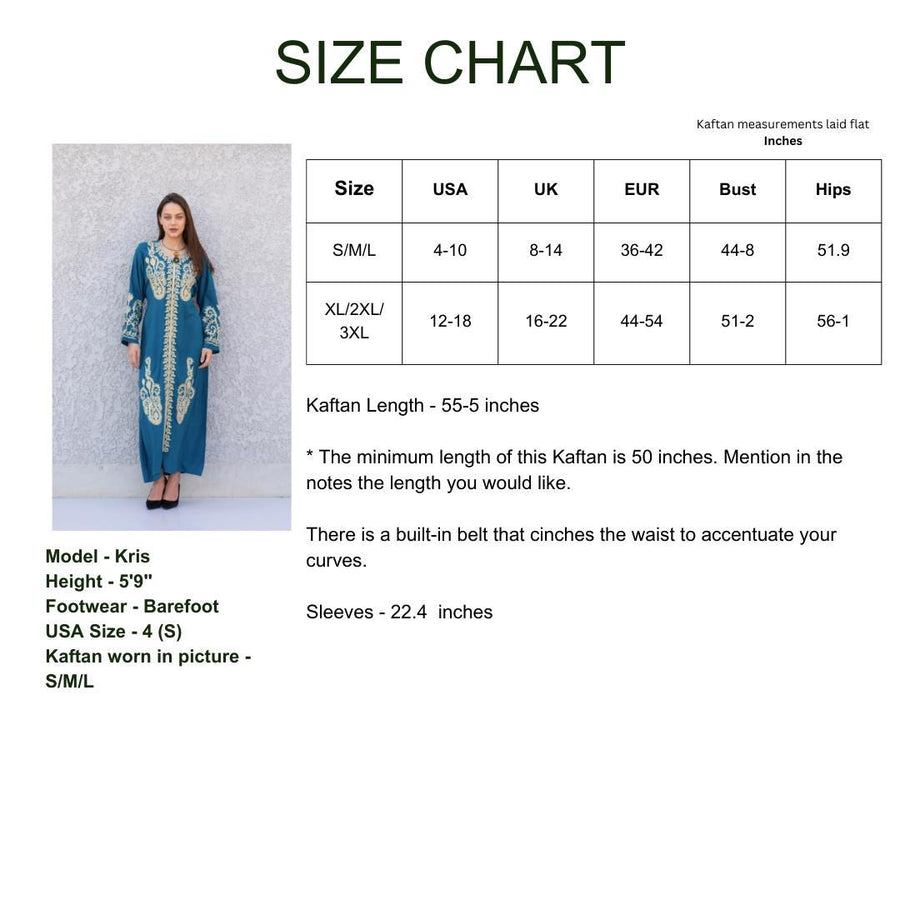 Blue embroidered Cotton caftan for women, embroidered women Kaftan, Caftan maxi dress, Caftans for women, cotton caftan, caftans