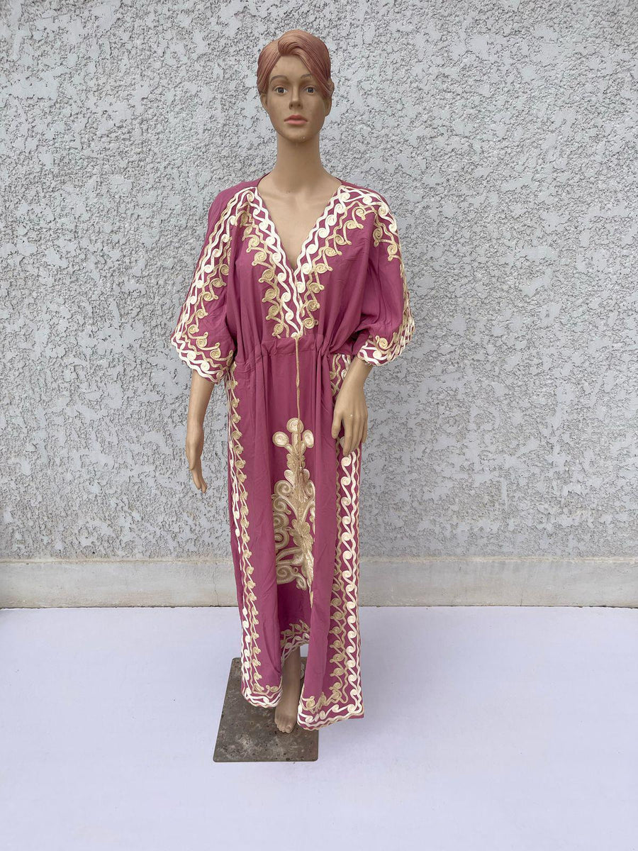 PIN Hand Embroidered kaftan dress, cotton Kaftan dress, embroidered kaftan, women kaftans, caftans for women, caftans, summer kaftans