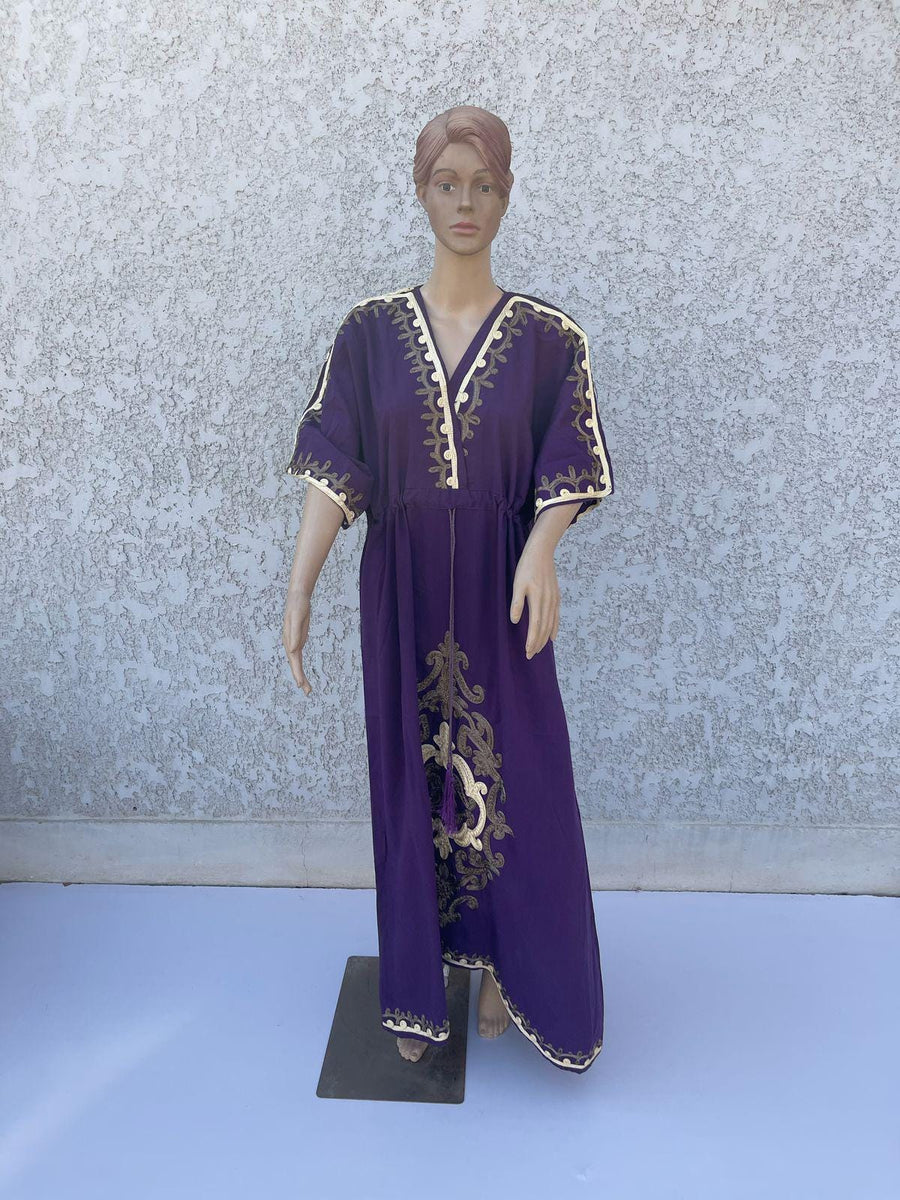 bin Hand Embroidered kaftan dress, cotton Kaftan dress, embroidered kaftan, women kaftans, caftans for women, caftans, summer kaftans