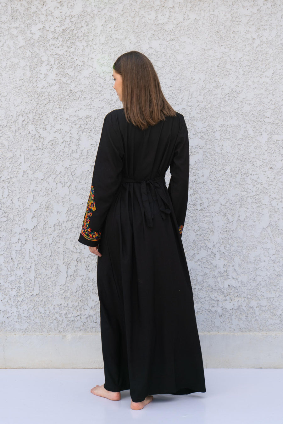 Black Embroidered Caftan Dress – Long Sleeve Caftan for Women – Boho Maxi Dress – Moroccan Style Abaya – Ethnic Caftans – Modest Lounge Wear