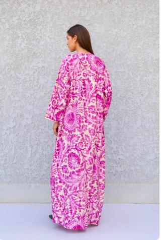 Chic Bambi print Summer embroidered Kaftan, Caftan, caftans for women, Boho Kaftan dress, Caftans for women, summer kaftans, women