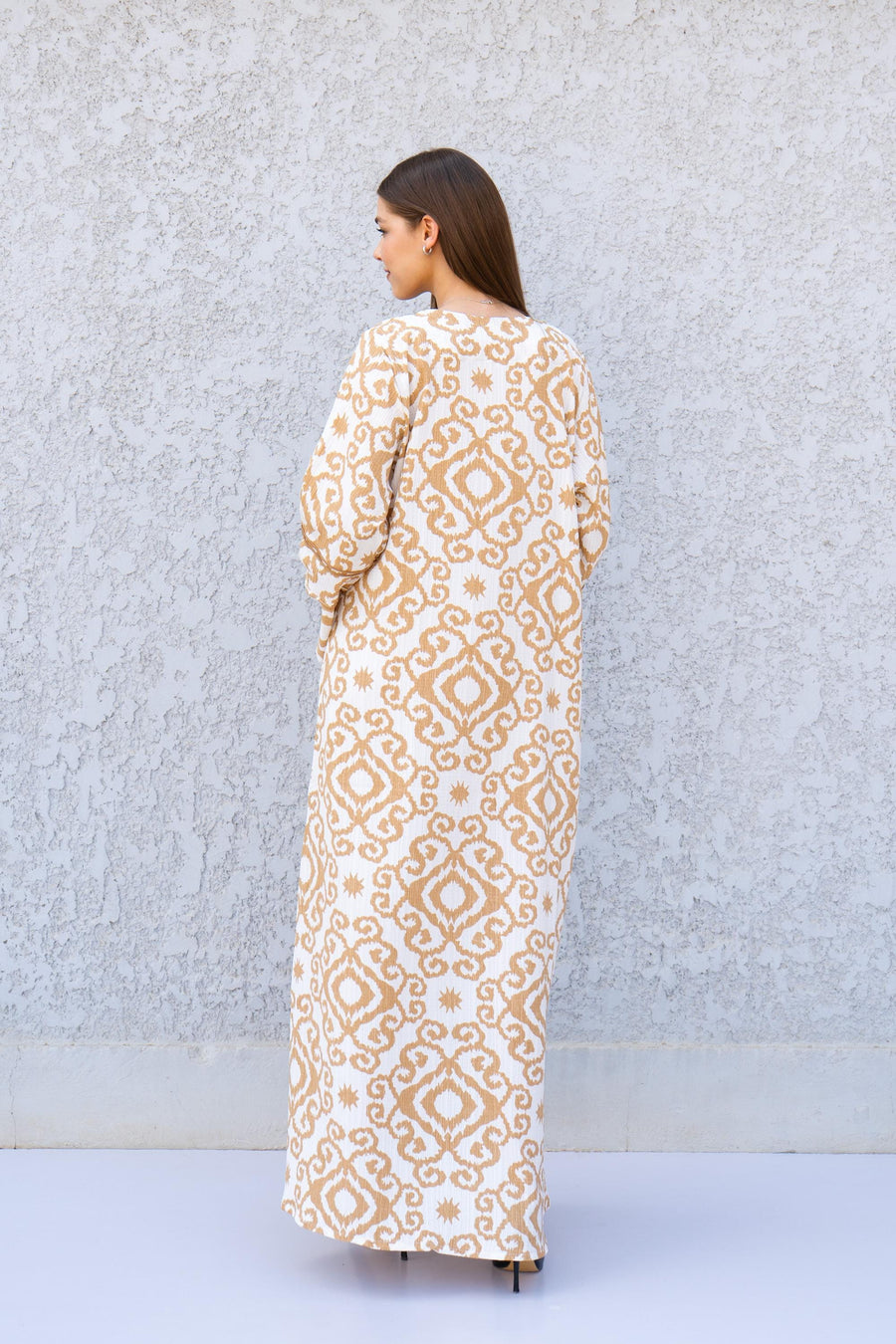 Chic beige print Summer embroidered Kaftan, Caftan, caftans for women, Boho Kaftan dress, Caftans for women, summer kaftans, women