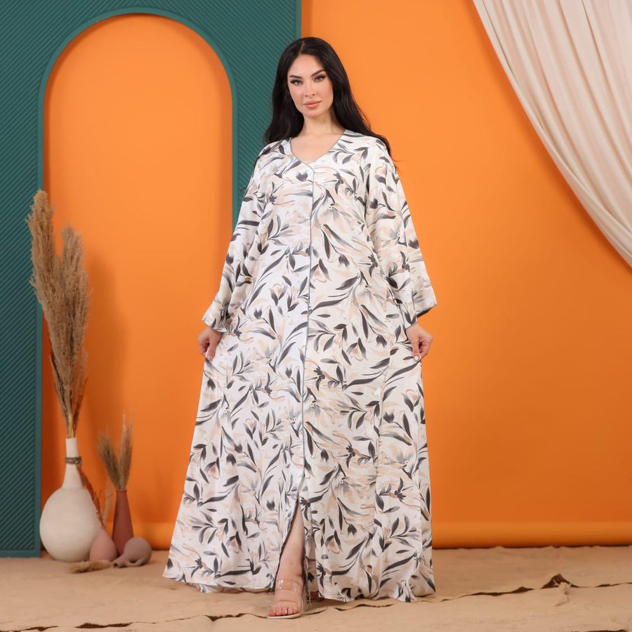 Chic beige print Summer embroidered Kaftan, Caftan, caftans for women, Boho Kaftan dress, Caftans for women, summer kaftans, women