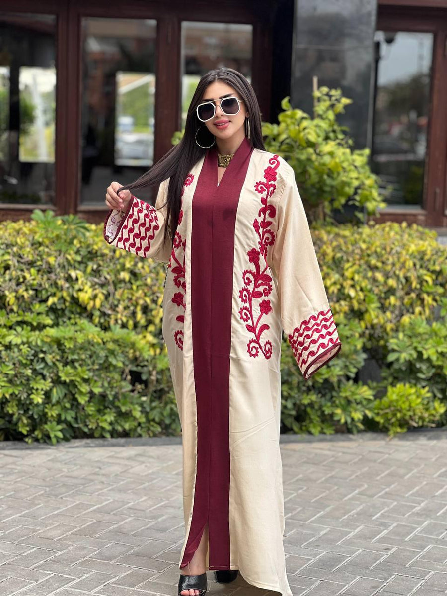 Luxurious off white embroidered caftan, linen summer caftan, chic caftan, Summer Kaftan, Caftans for women, caftans for women