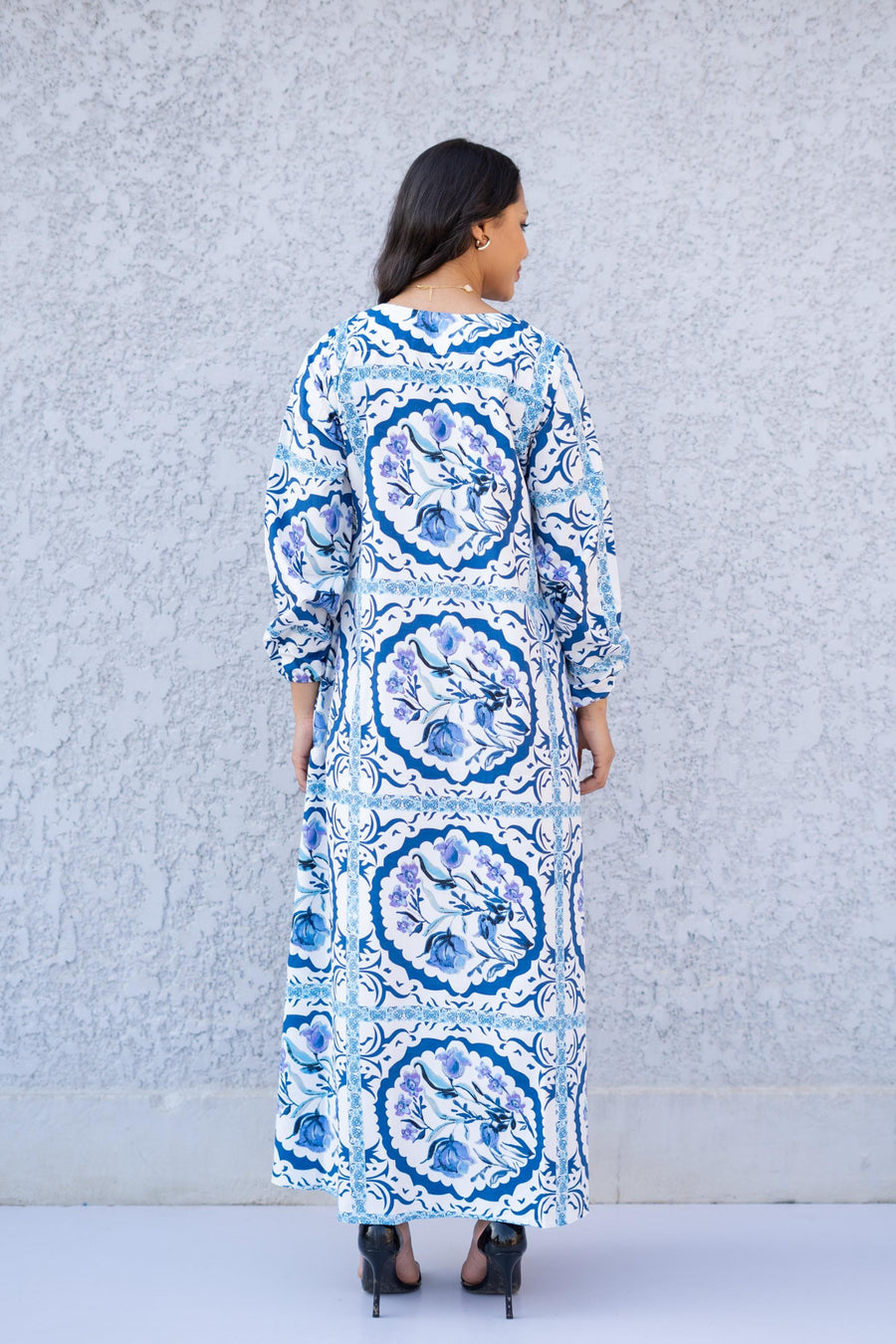 Beautiful blue print kaftan dress, caftans for women, Boho Kaftan dress, Caftans for women, long summer kaftan, kaftans, caftan