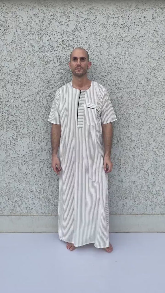 Men's Summer Kaftan, Short sleeve Men's kaftan, Cotton men caftan, caftans for men,  men clothing, gift for men, husband gift, gift for him