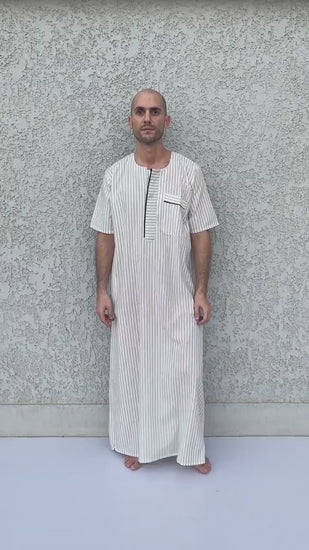 Men's Summer Kaftan, Short sleeve Men's kaftan, Cotton men caftan, caftans for men,  men clothing, gift for men, husband gift, gift for him