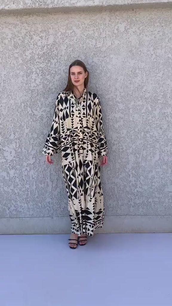 Boho Navy Blue Flared sleeves print Summer Kaftan, Caftan, caftans for women, Boho Kaftan dress, Caftans for women, summer kaftans,