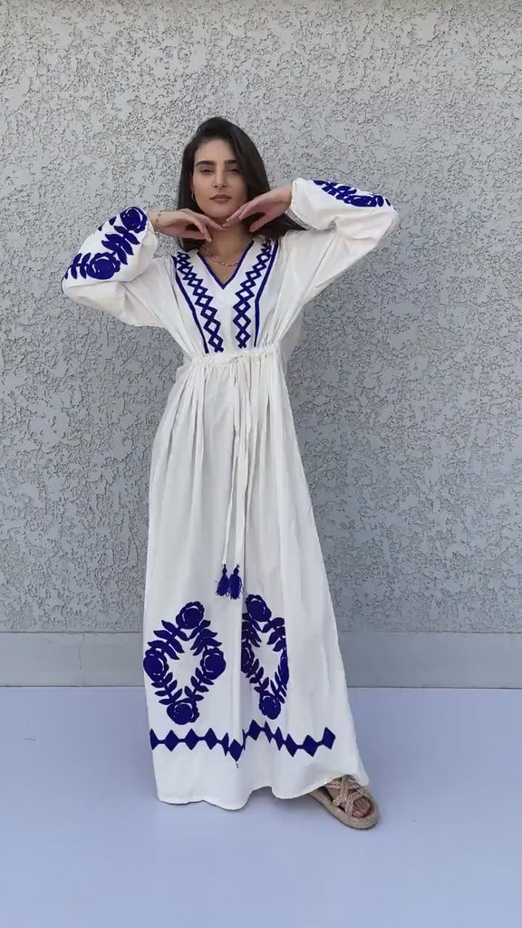 Chic plus size white caftan, cotton caftan for women, embroidered Caftan maxi dress, Caftan maxi dress, Caftans for women, Caftans, summer