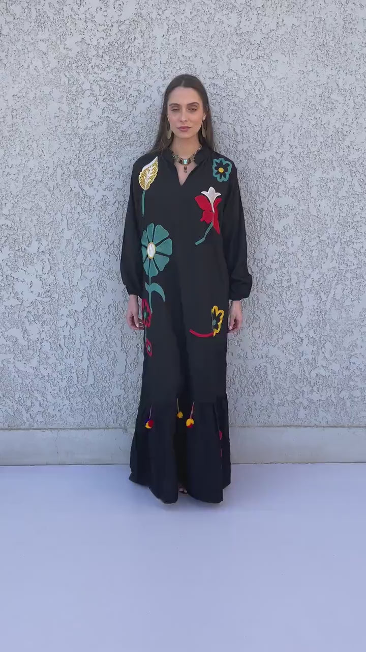 Summer Purple embroidered kaftan dress, caftans for women, Boho Kaftan dress, Caftans for women, long summer kaftan, kaftans, caftan