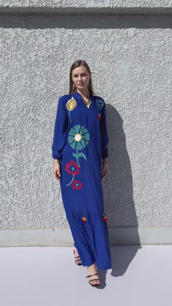 Summer White embroidered kaftan dress, caftans for women, Boho Kaftan dress, Caftans for women, long summer kaftan, kaftans, caftan