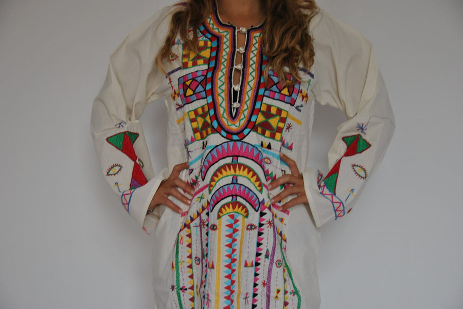 Vintage Bedouin Long Maxi Kaftan hand embroidered dress, Fresh summer dress, S to XXL, Bohemian Kaftan, Egyptian cotton.