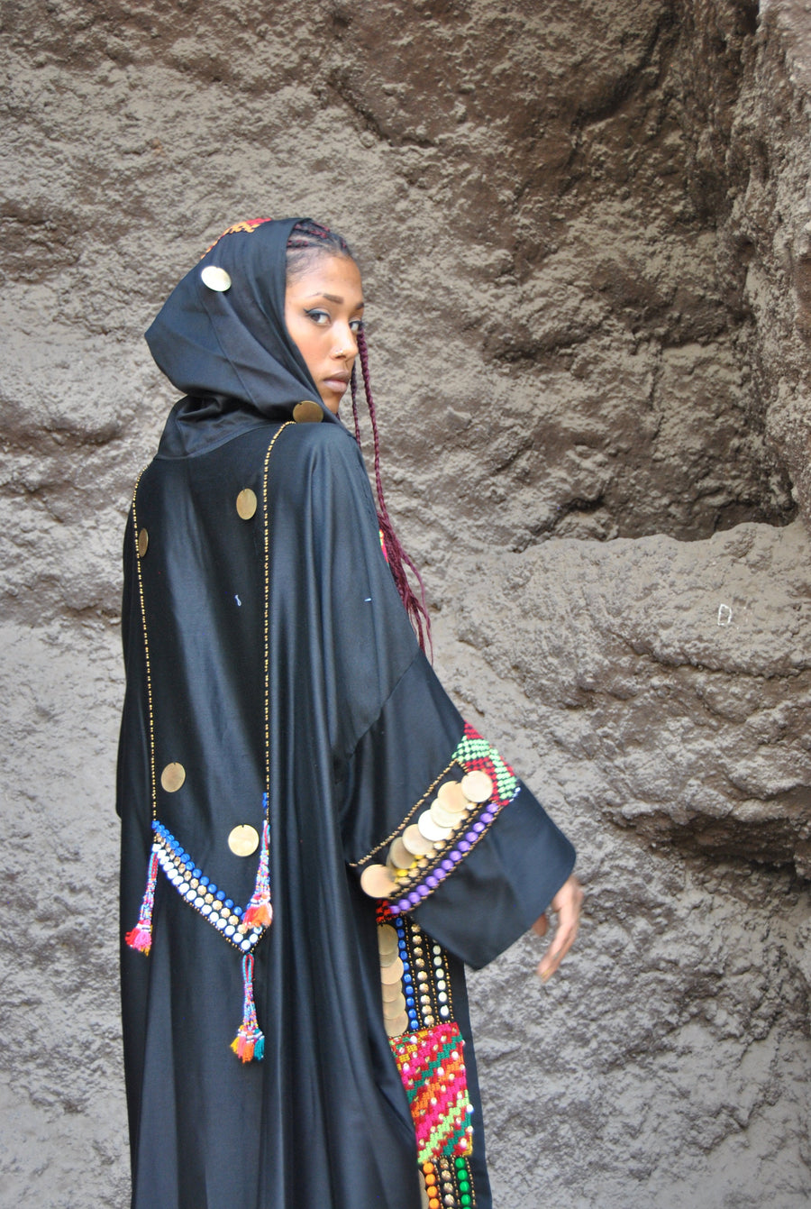 Vintage Black gypsy abaya Kimono, abaya dress, Kimono, Kimonos for women, handmade abaya, abayas for women, cotton Kimono, kimono for women