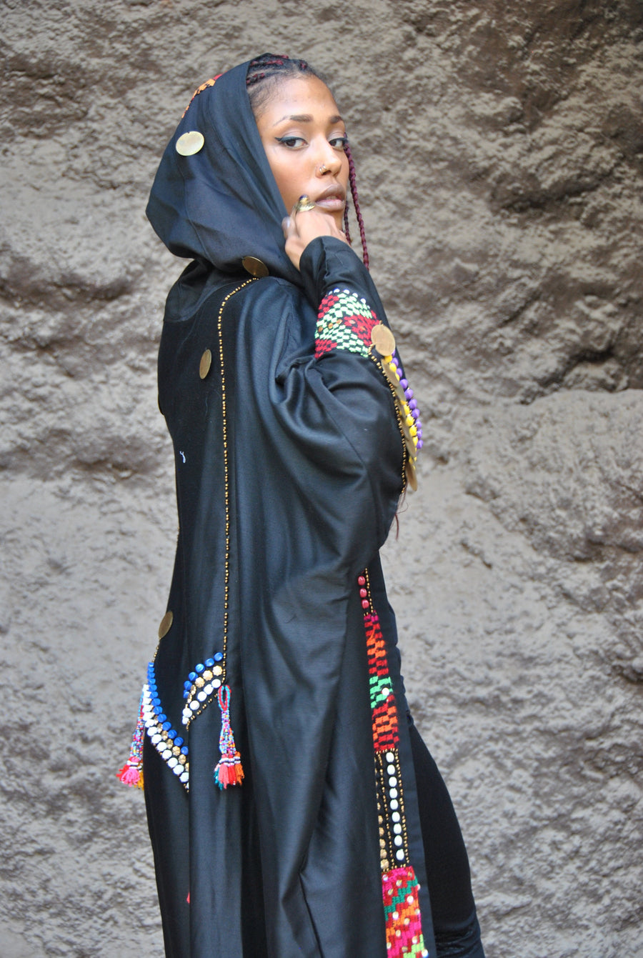 Vintage Black gypsy abaya Kimono, abaya dress, Kimono, Kimonos for women, handmade abaya, abayas for women, cotton Kimono, kimono for women