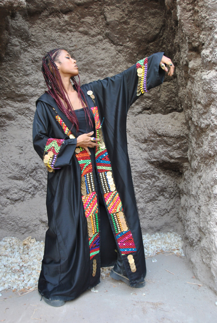 Vintage Black gypsy abaya Kimono, abaya dress, Kimono, Kimonos for women, handmade abaya, abayas for women, cotton Kimono, kimono for women