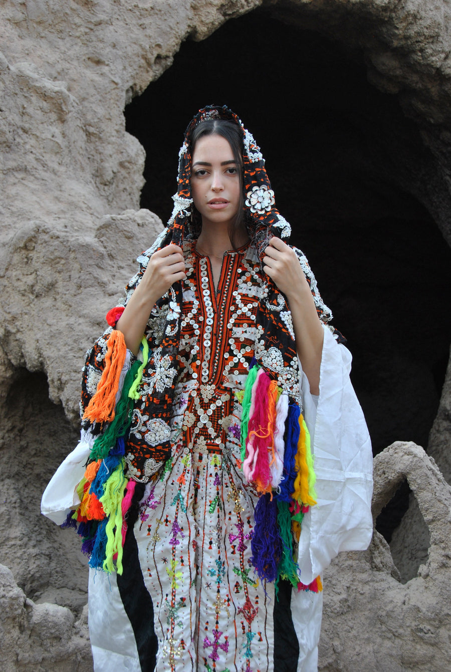 Vintage Bedouin wedding scarf / shawl, Vintage inherited hand embroidered wedding Shawl, Vintage Collector's Shawl, Vintage bedouin scarf