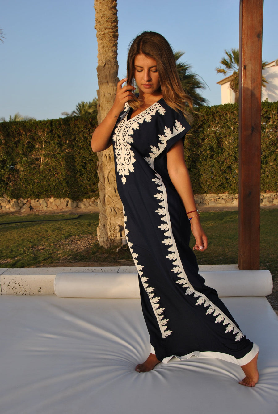 Elegant evening maxi dress, Bohemian Kaftan. Summer night out, Elegant evening gown, classy dinner Kaftan, Egyptian cotton.