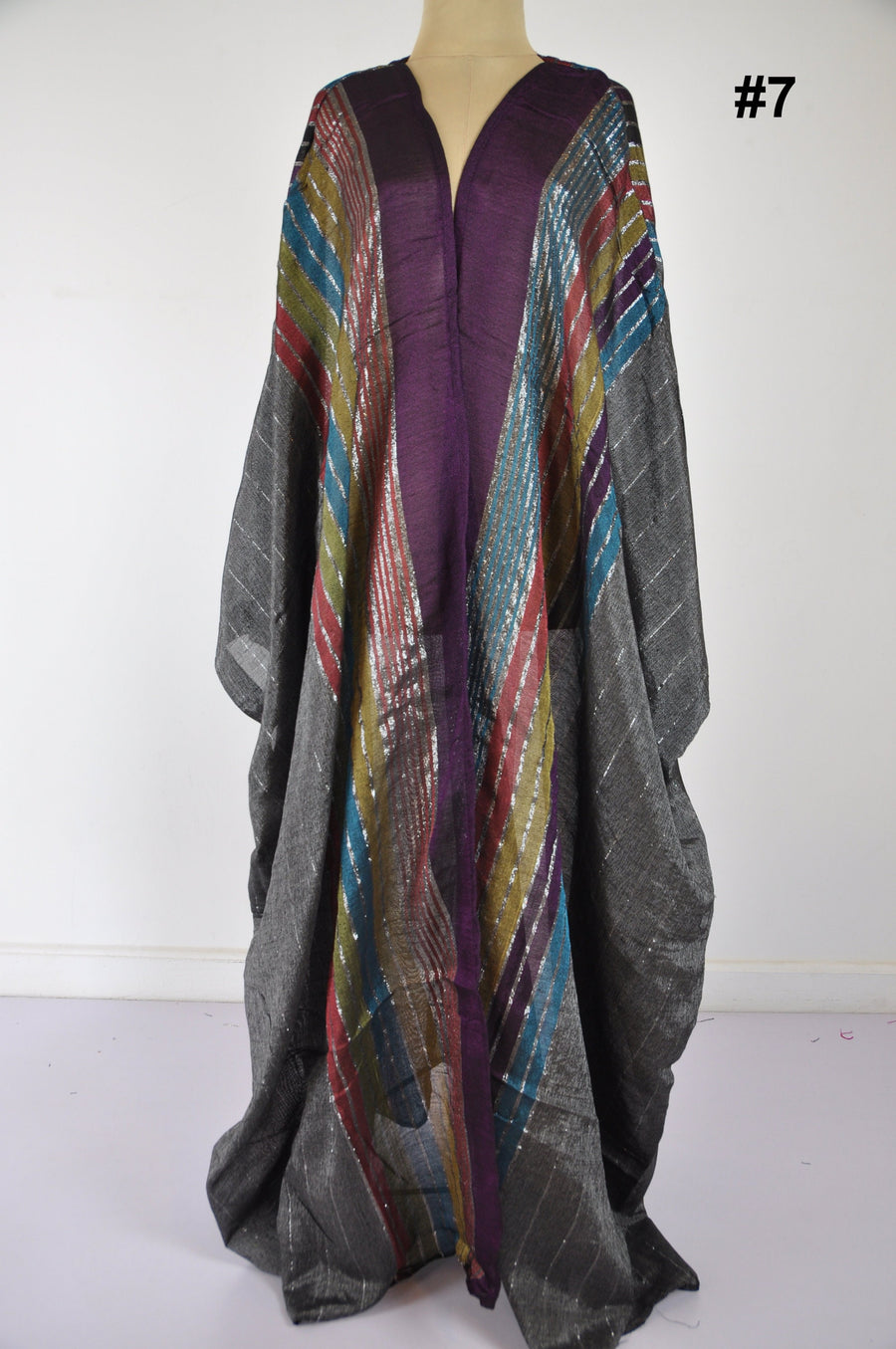 Stunning colorful hand loomed Silk Abaya with gold threads, Summer silk Abaya, Silk Abaya, Colorful Abaya, Handmade Abaya, women abaya