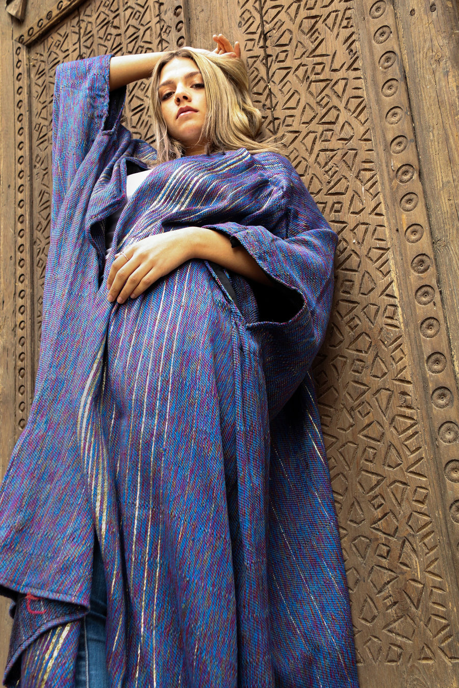 Stunning purple Hand loomed winter wool Abaya, Winter Wool Abaya, Abayas for women, Winter Abaya, Handmade Abaya, Kimonos for women