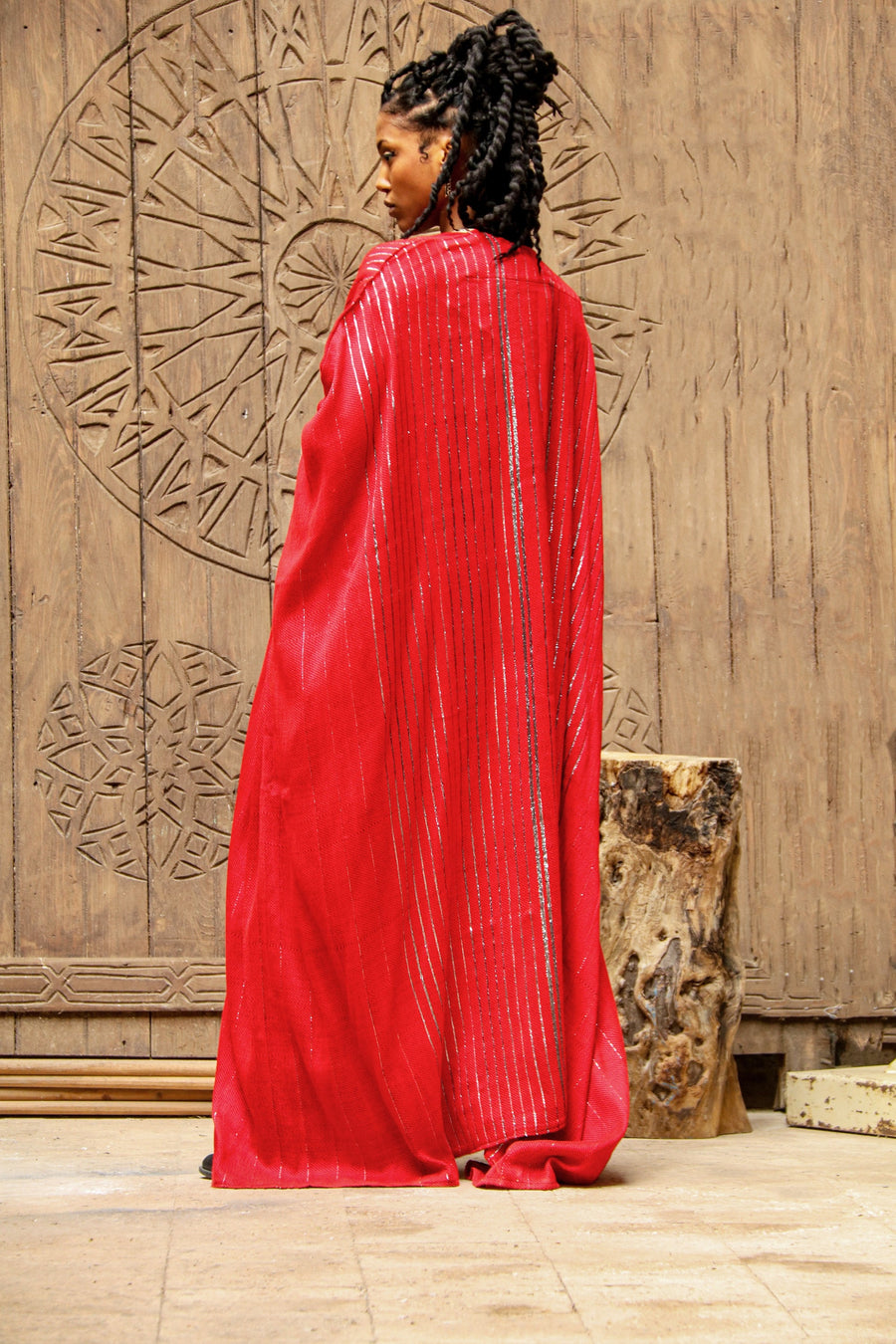 Elegant Red Hand loomed burgundy wool Abaya, Winter Wool Abaya, Abayas for women, Winter Abaya, Handmade Abaya, Kimonos for women