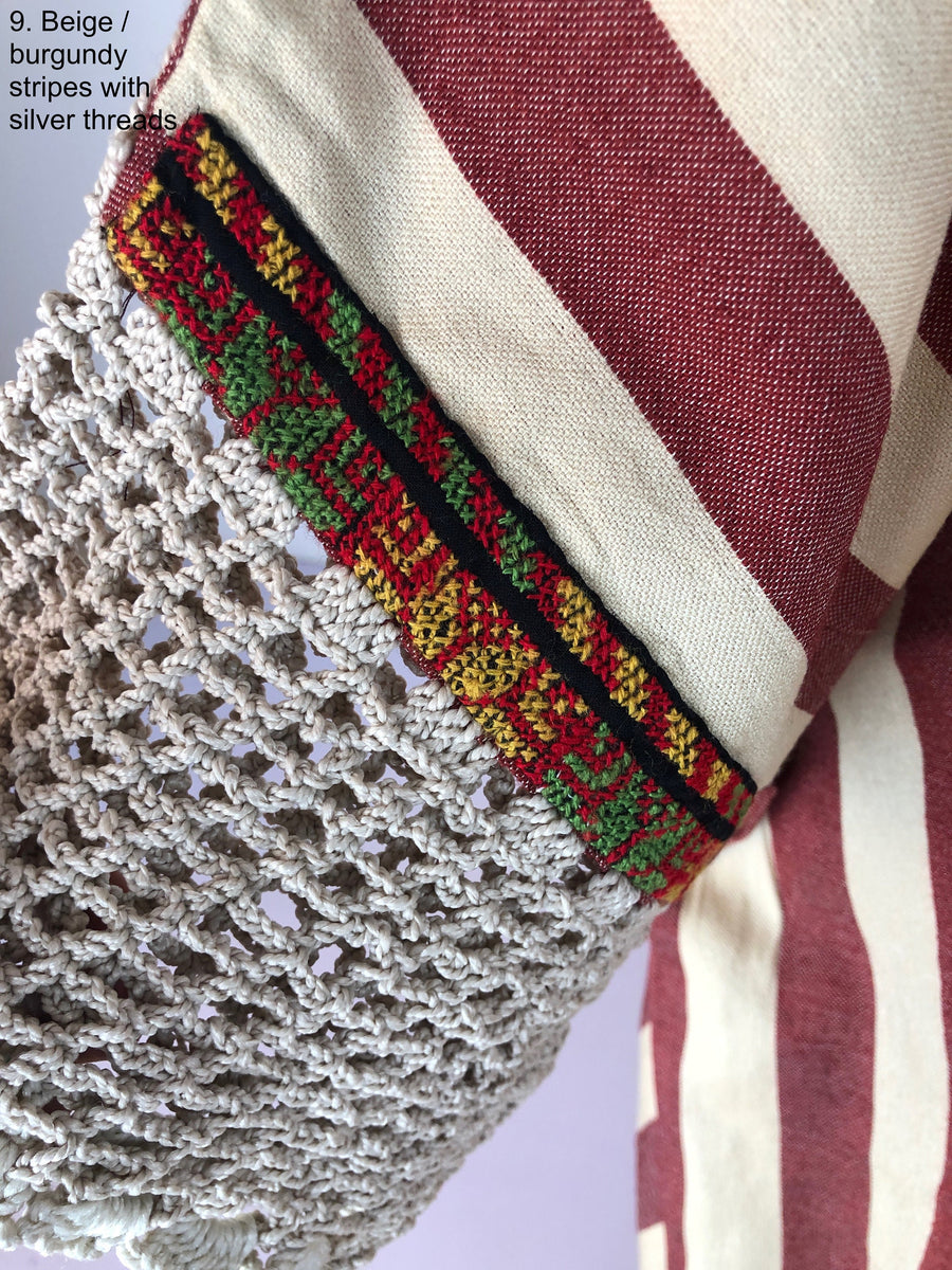 Hand loomed Beige Abaya with crochet details, Winter Abaya, Winter Wool Kimono, Beige Kimono, Kimono, Abaya, Handmade Abaya, Abaya for women