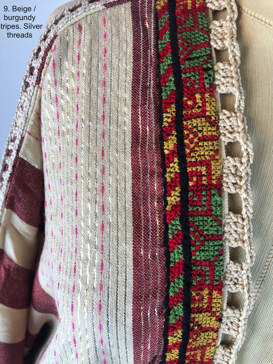 Hand loomed Beige Abaya with crochet details, Winter Abaya, Winter Wool Kimono, Beige Kimono, Kimono, Abaya, Handmade Abaya, Abaya for women