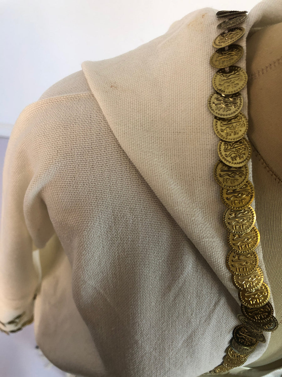 Off white Vintage Morocco Kimono, Handmade Abaya, Summer Abaya, Hooded kimono, Light wool / cotton Kimono, Abaya, Arabic Abaya