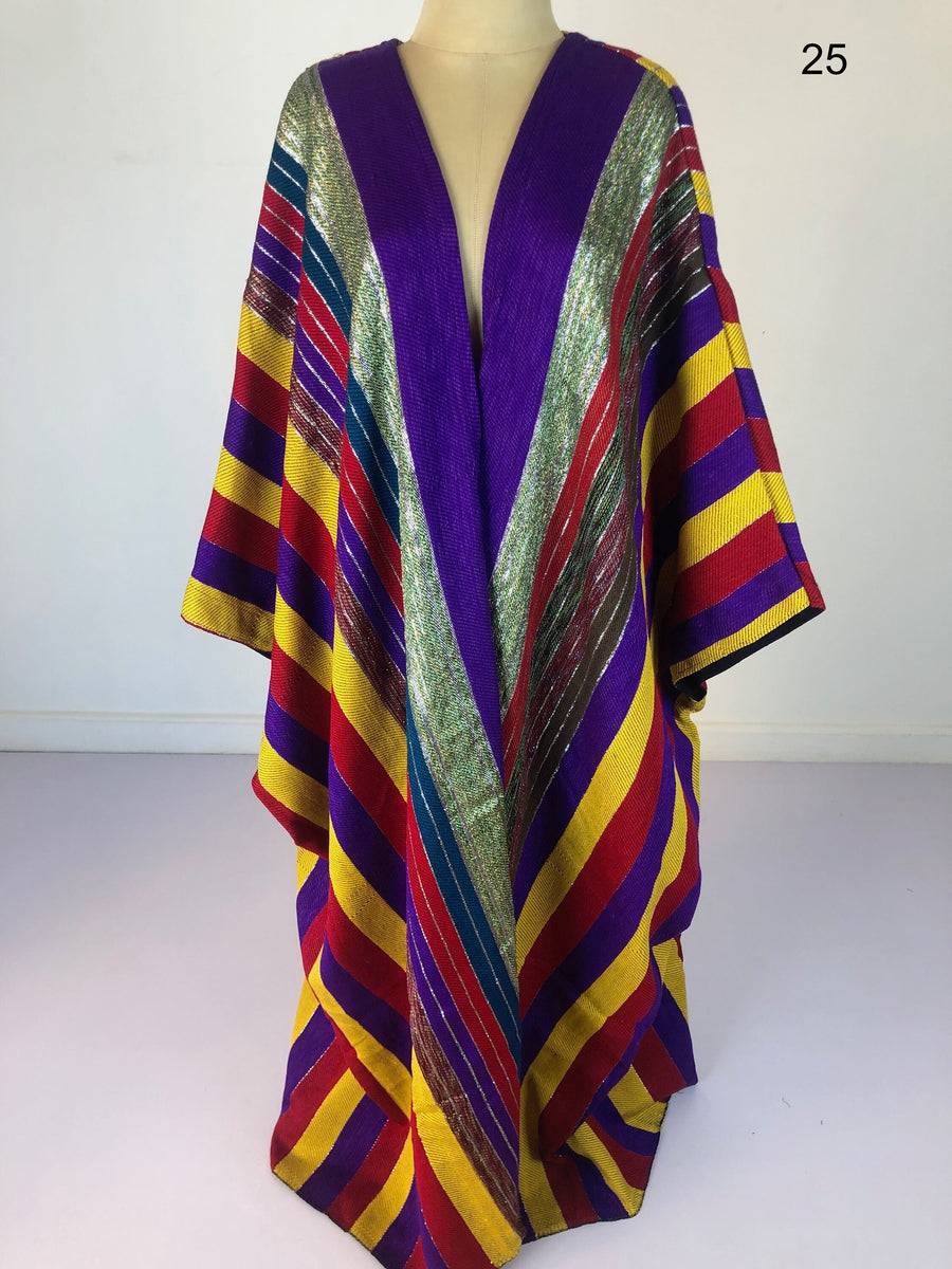 Elegant bohemian hand loomed Kimono, Winter Wool Kimono, Abayas, Winter Abaya, Colorful Abaya, Handmade Abaya, Kimonos for women