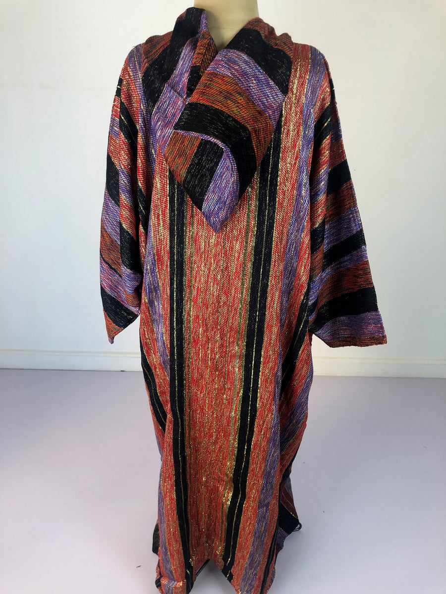 Luxe hand loomed hooded Kimono, Tribal wool Kimono, Plus size Egyptian Kimono jacket, Winter kimono jacket, Hooded Kimono, Hand loomed