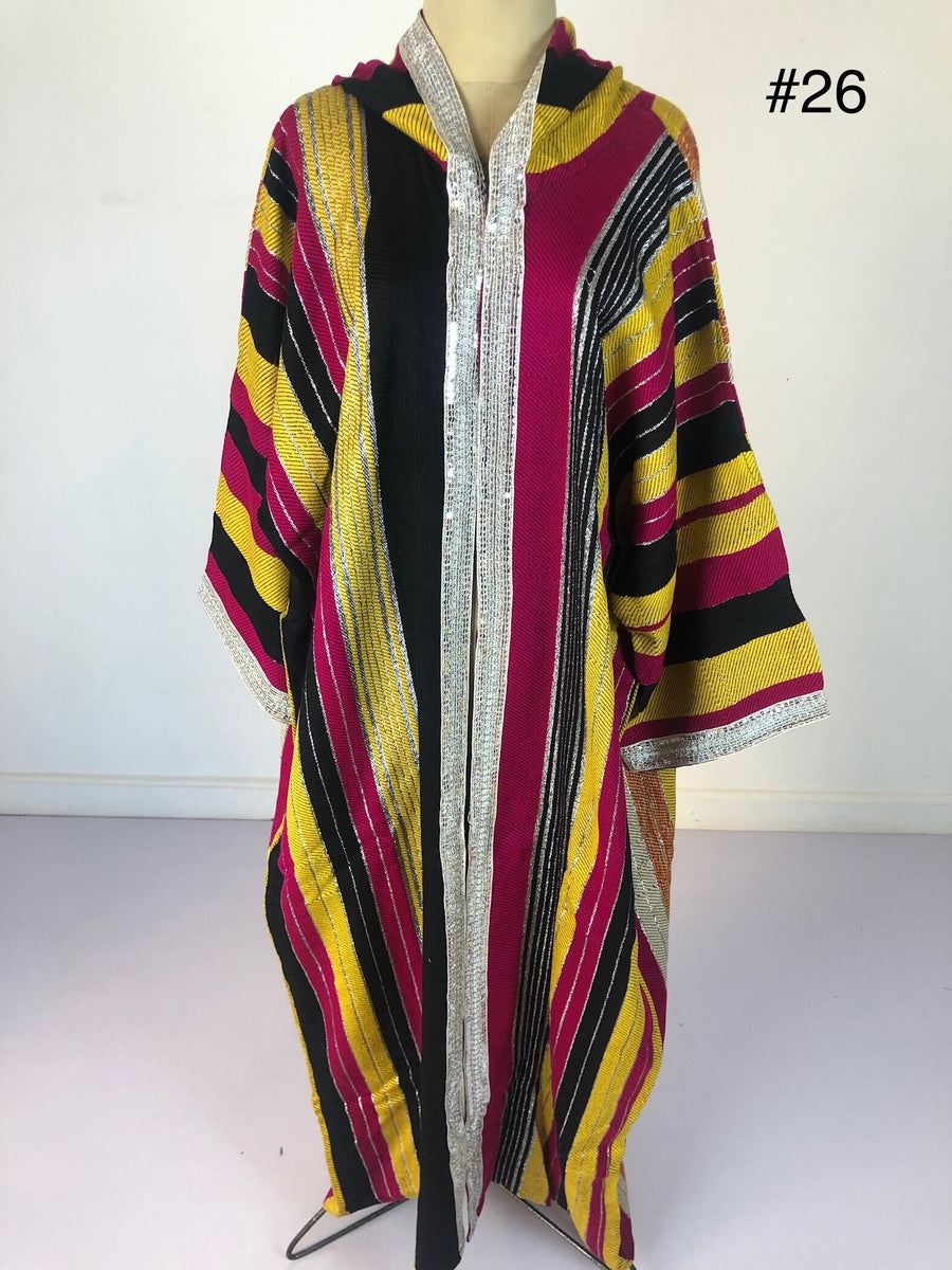 Vibrant Rainbow hand loomed Coat, Plus size wool Coat, Egyptian hoody coat, Winter coat, Hooded Coat, Hand loomed coat, boho wool coat