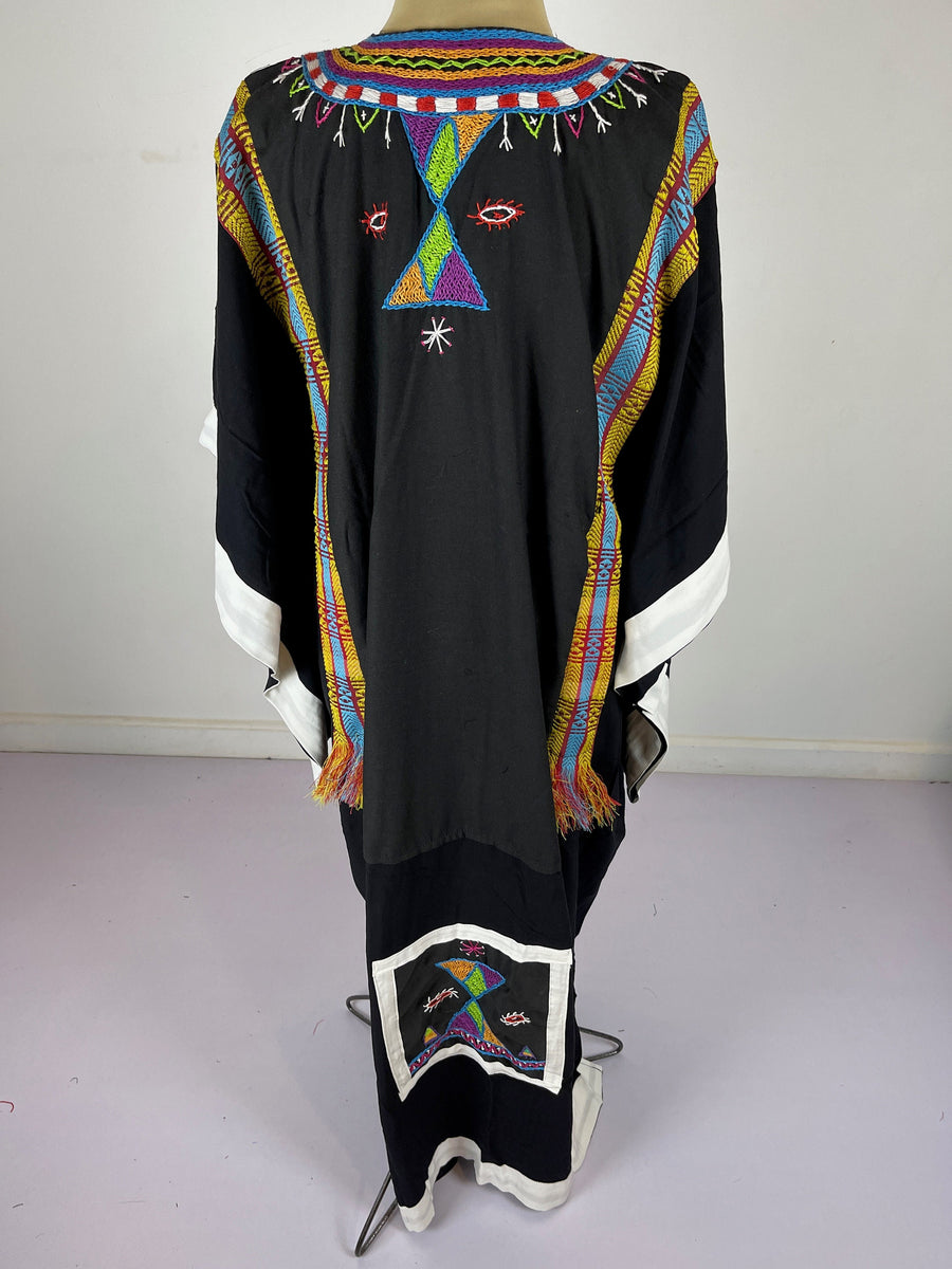 Stunning Siwa hand embroidered Kaftan, cotton kaftan, Long caftan dress, caftans for women, Egyptian cotton,