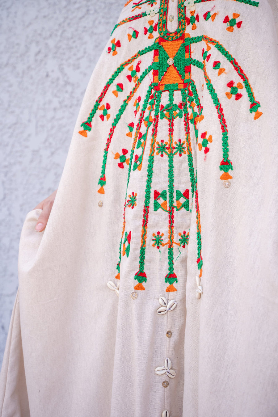 Boho Beige linen summer dress, Siwa embroidered kaftan dress, boho caftan, Summer Kaftan, Linen Caftans for women, caftans for women