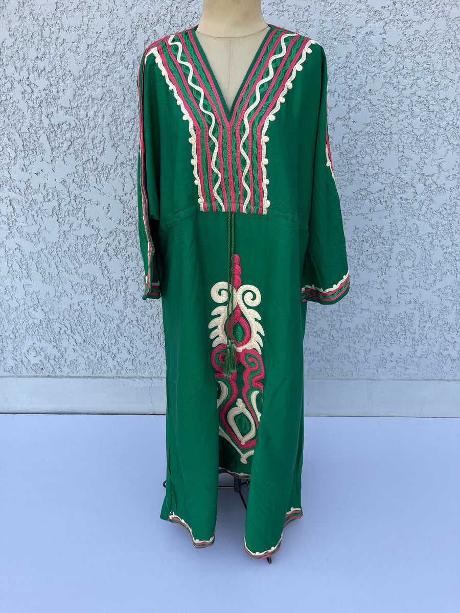 Black Hand Embroidered kaftan dress, cotton Kaftan dress, embroidered kaftan, women kaftans, caftans for women, caftans, summer kaftans