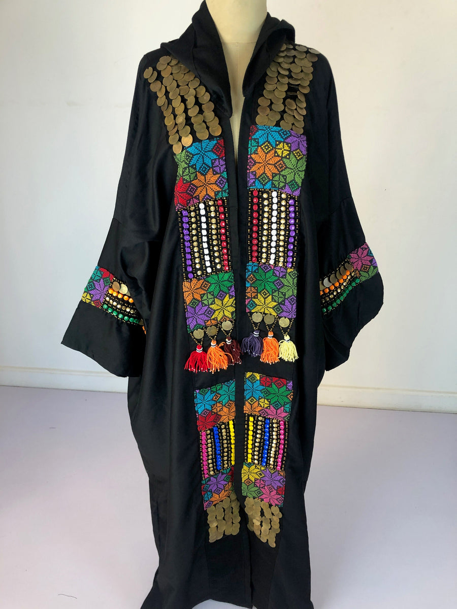Vintage Black gypsy abaya Kimono, abaya dress, Kimono, Kimonos for women, handmade abaya, abayas for women, cotton Kimono, kimono for women