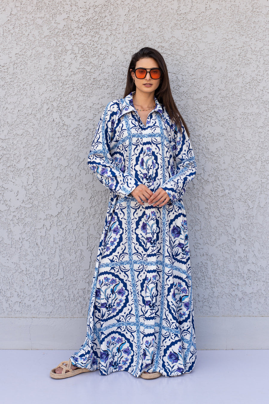 Beautiful blue print kaftan dress, caftans for women, Boho Kaftan dress, Caftans for women, long summer kaftan, kaftans, caftan