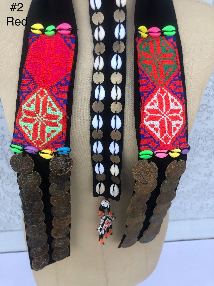 Vintage African necklace for women, African statement necklace, Multi layered hand embroidered necklace, African necklace, Egyptian jewelry