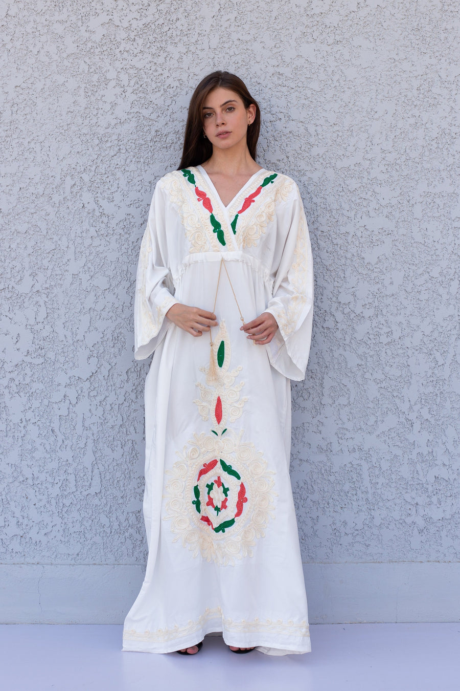 White Embroidered kaftan dress, cotton Kaftan dress, Unique embroidered kaftan, women kaftans, caftans for women, caftans, summer kaftans
